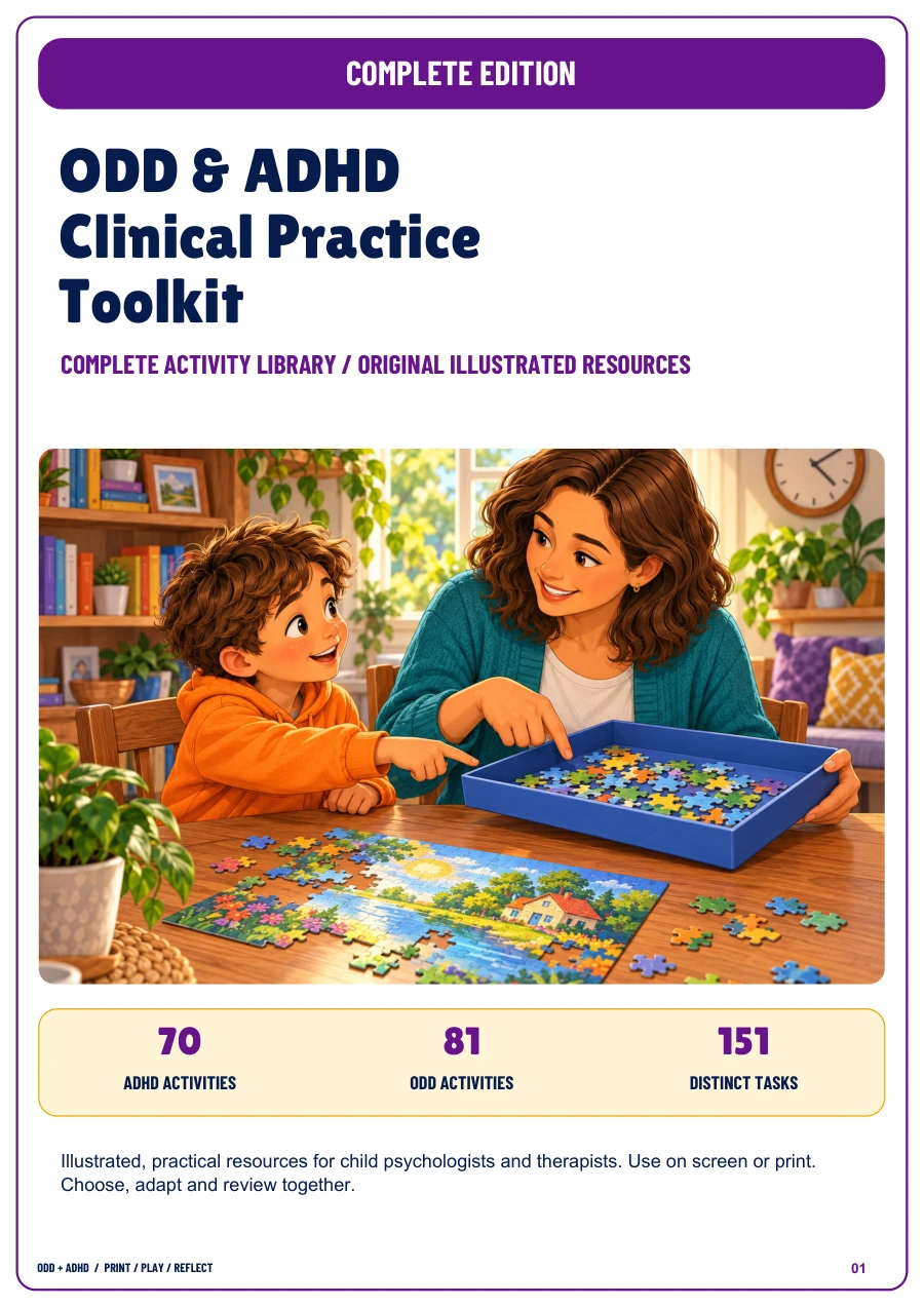 Actual cover of the complete 151-activity ODD and ADHD PDF toolkit